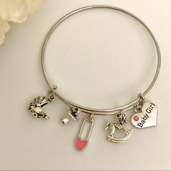 “Baby Girl” Charm Bracelet for the Mom to be - Picture 3 of 3